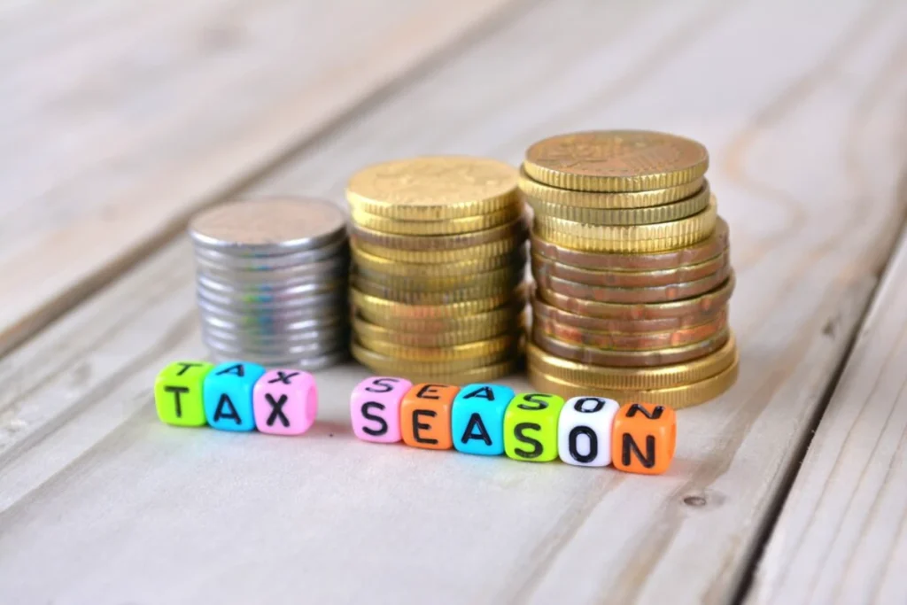 Stacks of coins. Tax Concepts