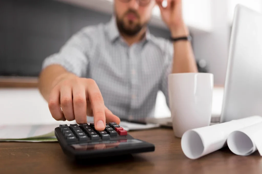 Close-up adult male working from home in Bronx