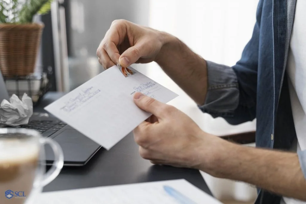 A man having fake letter from IRS